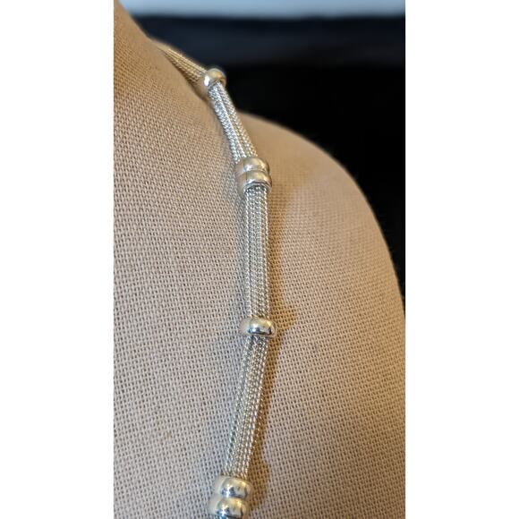 Dana Buchman Silver Tone Multi Chain Beaded Station Necklace NWOT - Picture 2 of 7